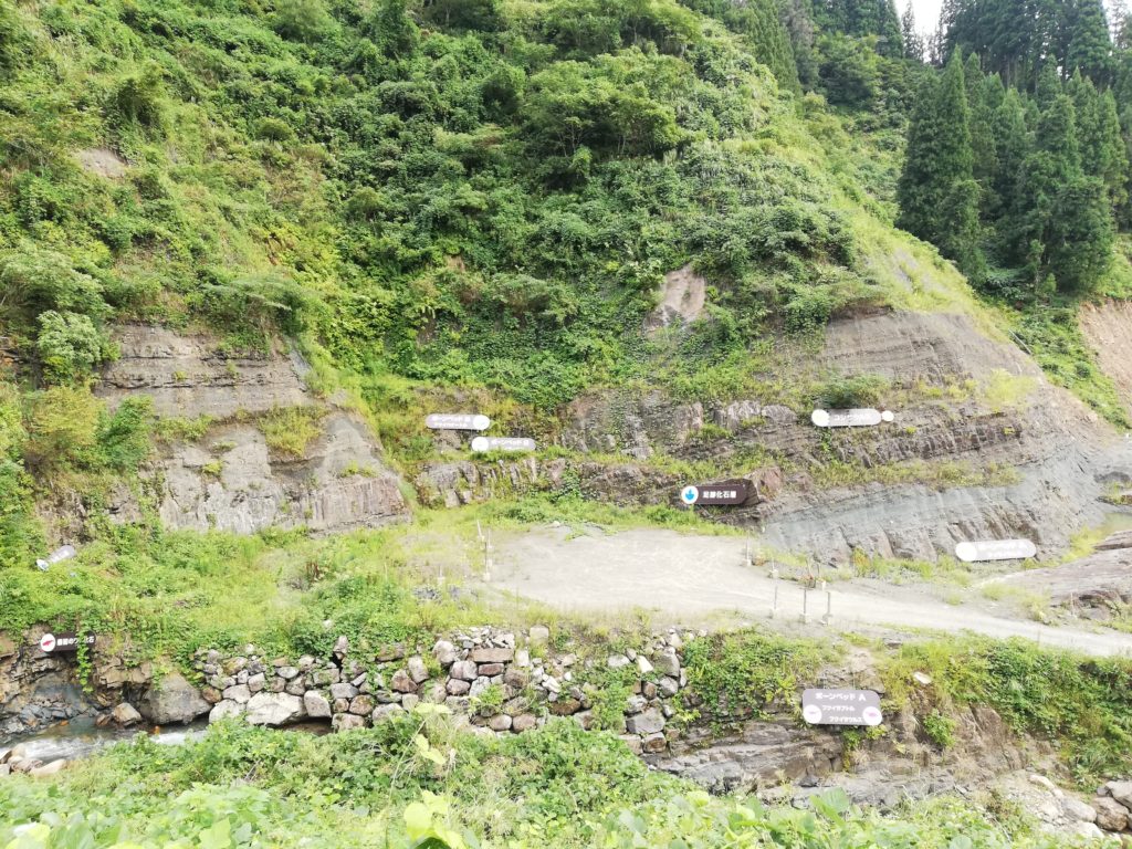 観察広場からの風景　手取層群北谷層