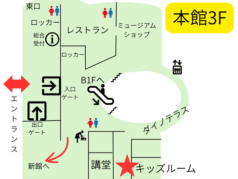 フロアマップ　本館3Fキッズルーム
